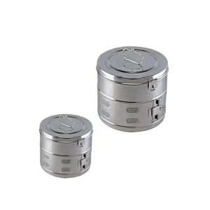Casoleta sterilizare cu capac inox 100×100