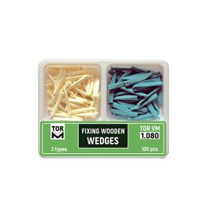 Pene lemn interdentare alb+albastru 100 bucaticutie