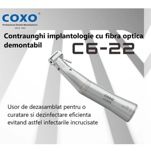 Piesa contraunghi CX-C6-22 raport ​​20:1 implantologie Coxo - imagine 4